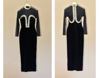 Formal Black Tie Dress / 80s Prom Dress / 90s Prom Dress / Sexy Formal Dress / Sexy Black Dress / Gala Dress / Formal Black Dress