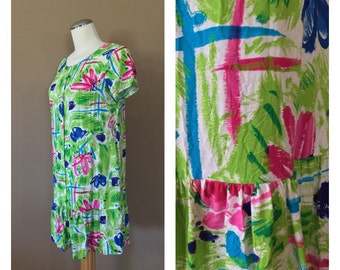 90s Mini Dress / Vintage 90s Dress/ Vintage Floral Dress / Grunge Dress / Floral Minidress / 90s Clothing / 90s floral dress