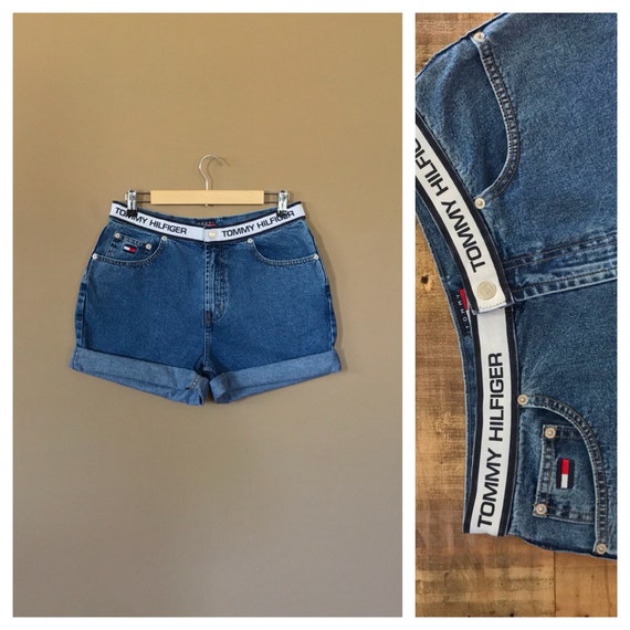 tommy hilfiger high waisted denim shorts