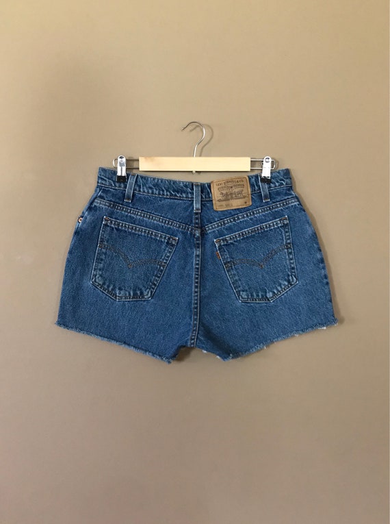 Waist 31" Levis High Waisted Shorts Denim / Levis… - image 3