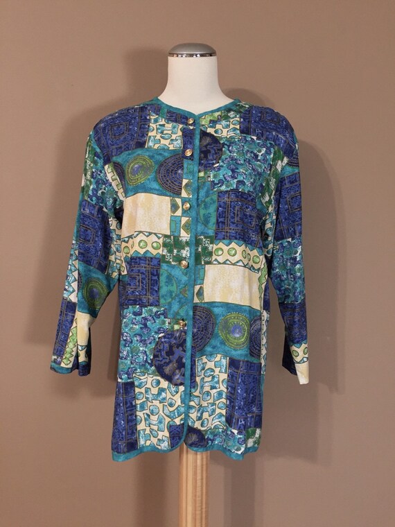 Vintage Nieman Marcus Blouse / 80s clothing / 199… - image 5