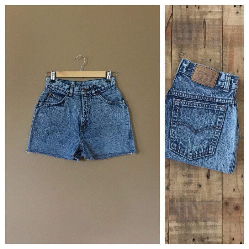 high waisted denim cutoff shorts