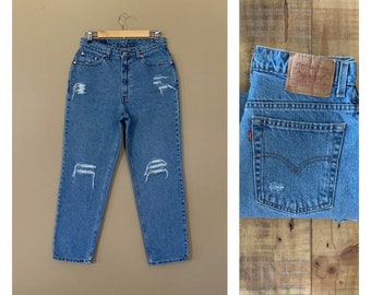 31" Levis 512 High Waisted Jeans Slim Fit Straight Leg / 90s Jeans Women / Vintage High Waisted Jeans Medium Wash Levis 512 Size 12