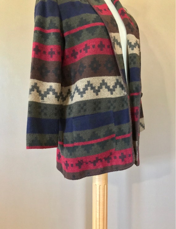 90's Aztec Wool Coat Women Large / 90s Wool Coat … - image 4