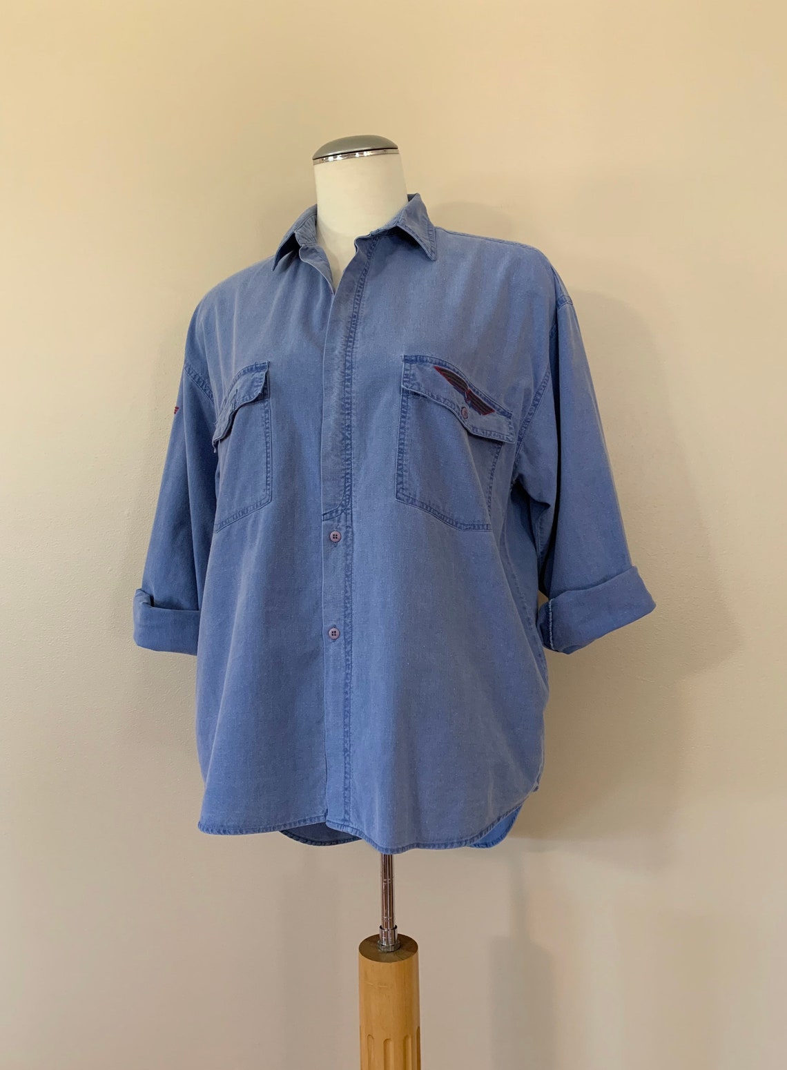 90s Bugle Boy Button Down Shirt Large / Oversized Button Down - Etsy