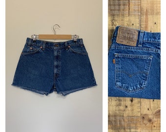 33" Levis High Waisted Shorts Denim / 90s Levis Shorts / Levis High Rise Denim Shorts Light Wash / Levis Cutoff Shorts Taille 14