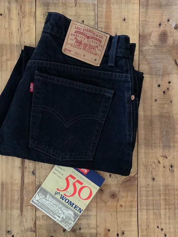 32”/33" Black Levis Jeans High Waisted Tapered Le… - image 9