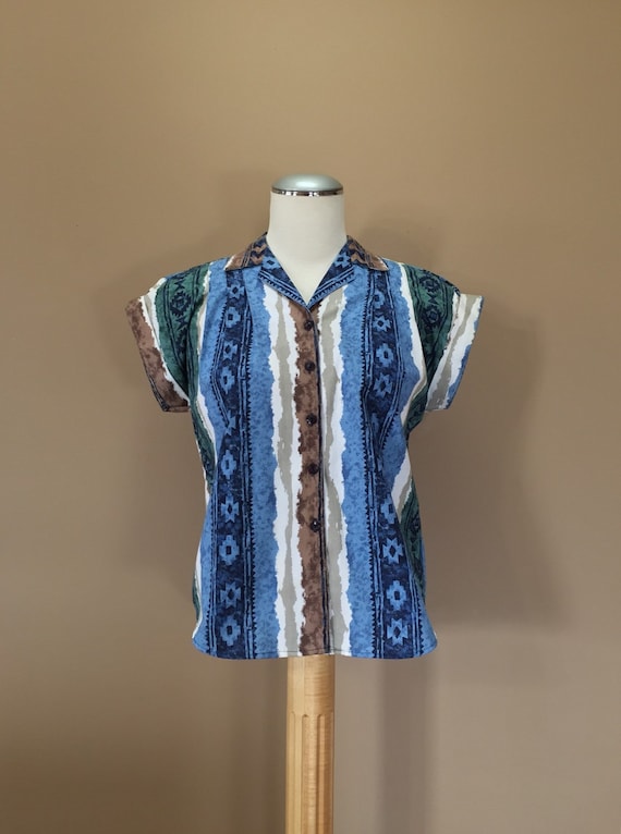 80s Shirt / 90s Shirt / Womens Blouse / 80s Blous… - image 1