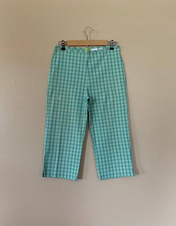 90’s Pants Plaid Tartan High Waisted  / Plaid Cot… - image 2