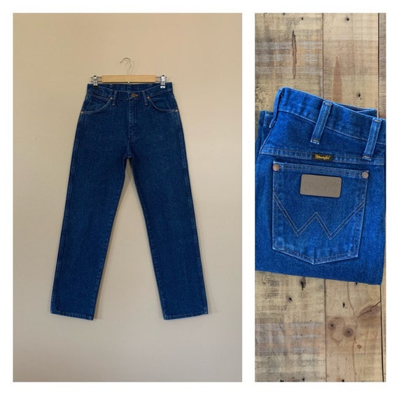 29” Wrangler High Waisted Jeans Straight Leg Dark