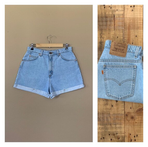 31” Light Levis Shorts High Waisted Denim / 90s Le
