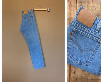 32" Levis High Waisted Jeans/ Levis 550/90s Jeans/Vintage High Waisted Jeans/Mom Jeans/Acid Wash Jeans/Jordache Jeans / Guess