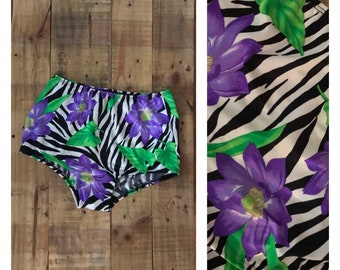 Vintage Pin Up Bikini Bottom Small / 90s Bikini Bottom / High Thigh Cut Bikini / 90s Bikinki / Vintage Bikini Bottoms