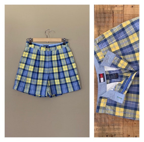 27”/28” Plaid Tommy Hilfiger High Waisted Shorts … - image 1