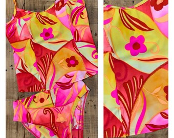 90er High Thigh Cut Tankini Größe 12 / High Cut Bikini / Bikini Set / 90er Bikinki / Vintage Bikini / Frecher Bikini / Brasilianischer Bikini