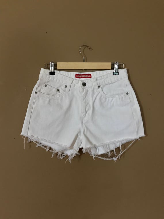 Waist 28/29 High Waisted Shorts/White Shorts/90s … - image 2