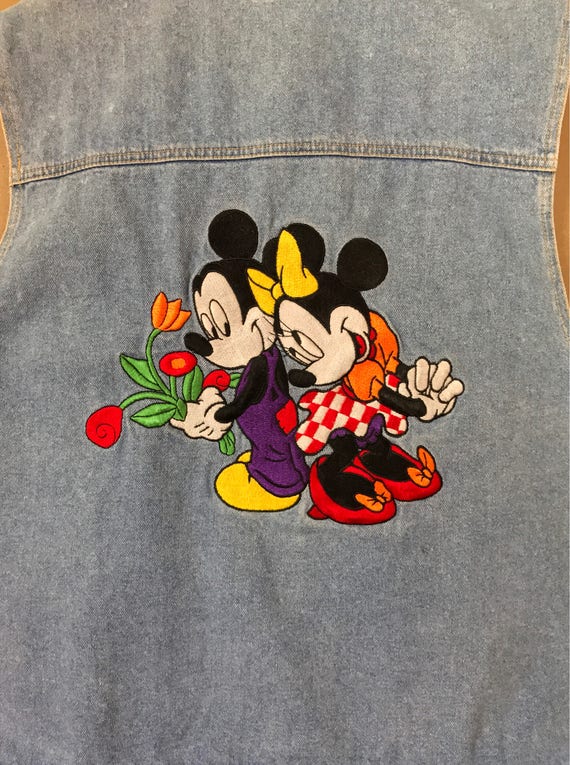 90s Mickey Mouse Jacket / Denim Vest / 90s Hip Ho… - image 6