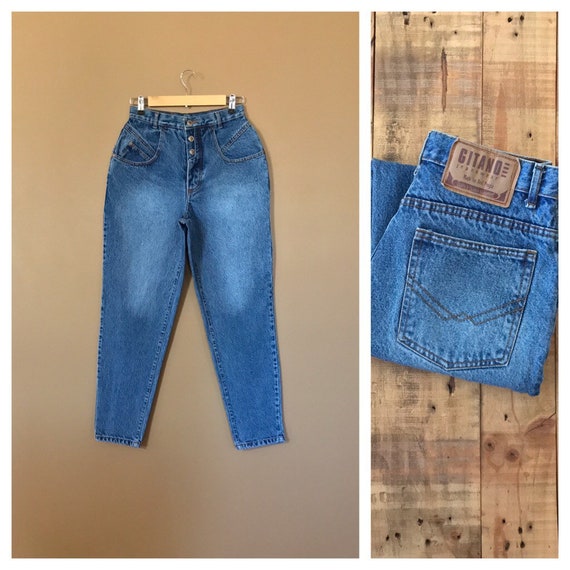 27" High Waisted Jeans/Button Fly Jeans/Gitano Jea