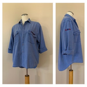 90’s Bugle Boy Button Down Shirt Large / Oversized Button Down Shirt / 90s Long Sleeve Shirt / Vintage Oversized Shirt Large