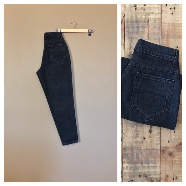 25/26" Black High Waisted Jeans/90s Chic Jeans/Vintage High Waisted Jeans/Mom Jeans/Jordache Jeans/Guess Jeans/Black Mom Jeans