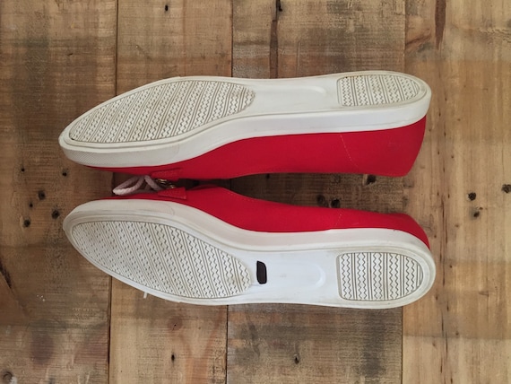 Womens Penny Loafers / Vintage Red Flats / Womens Loa… - Gem