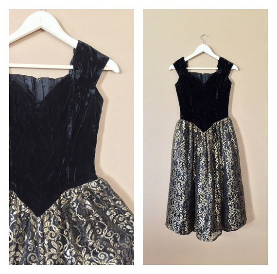 XSmall 80s 90s Prom Dress / 80s Party Dress / Prom