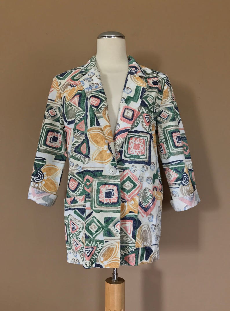 90s Blazer / 90s Windbreaker / 90s Jacket / 80s Blazer / 90s Hip Hop Clothing / 80s Clothing / 90s Clothing / 80s Jacket /90s Sports Coat image 2