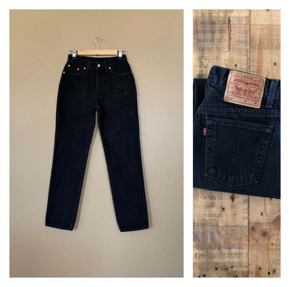 27/28" Levis 512 Black High Waisted Jeans/90s Jean