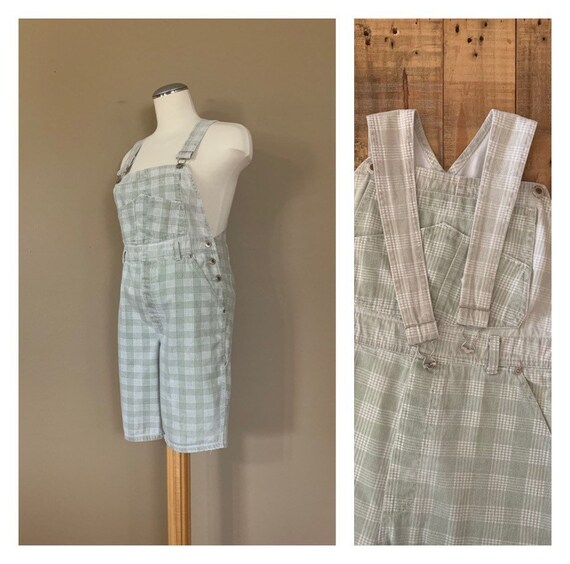 90’s Plaid Overall Shorts Medium / Squeeze Overall