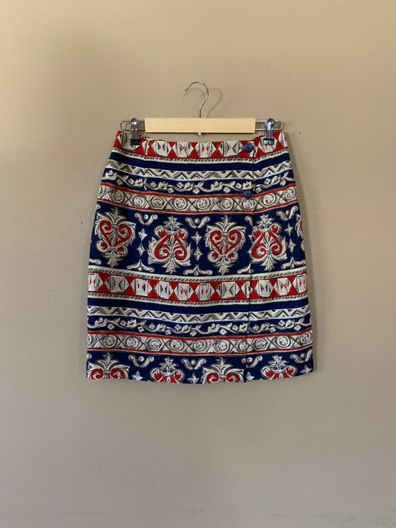 27 28 90s abstracte omslag rok korte 90s rok grunge rok abstract print rok Vintage Womens maat 6 hoog getailleerde omslag rok Etsy Nederland