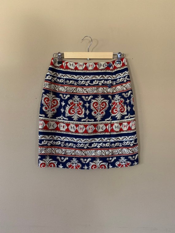 27/28" 90s Abstract Wrap Skirt / Short 90s Skirt … - image 2