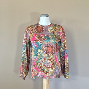 80s long sleeve shirt / Abstract Print Shirt / Button up Shirt / 80s clothing / 1990s top / 90s clothing / 1990s clothing / 80s Shirt