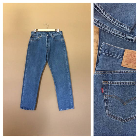 33" Levis High Waisted Jeans/ Levis 501/90s Jeans/