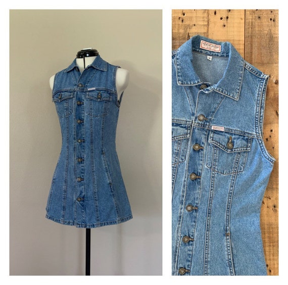 90’s Guess Denim Minidress Small / 90s Dress Denim