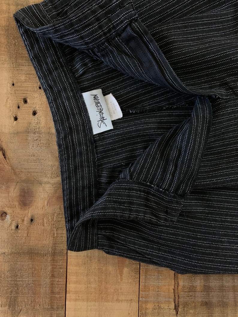 25\u201d Pinstripe Pants High Waisted 90s Cotton Tapered Leg Pleated Womens Cotton Pants Womens 90/'s Pants 90s Cotton Pants XSmall