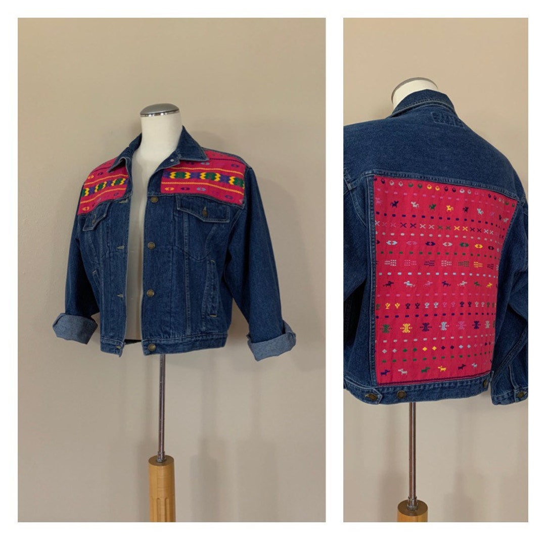 ジャケット・アウター caqu antique denim modern jacket type2nd Vintage Denim Jacket Aztec Embroidered / Vintage Jean Jacket