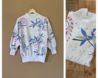 Sudadera floral de gran tamaño de los años 90s /80s sudadera/90s Pullover/Grunge Sweatshirt/Oversized Sweatshi/Ugly Sweatshirt/80s Sweatshirt