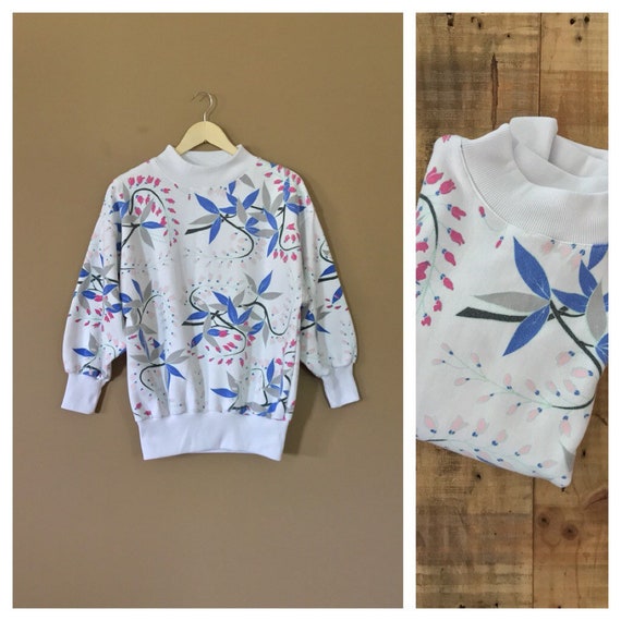 90s Oversized Floral Sweatshirt /80s Sweatshirt/90