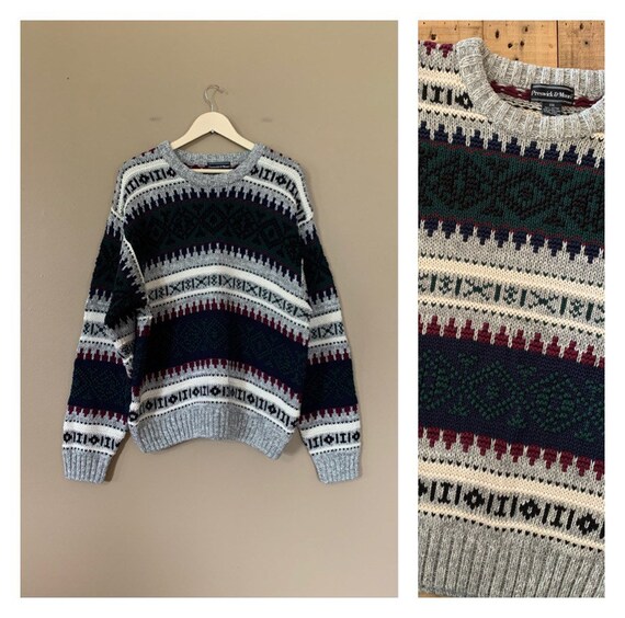 90's Oversized Sweater Chunky XL / Vintage Texture