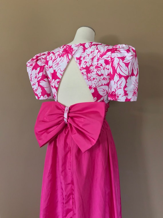 80s Prom Dress 90s Prom Dress / Pink Prom Dress /… - image 8