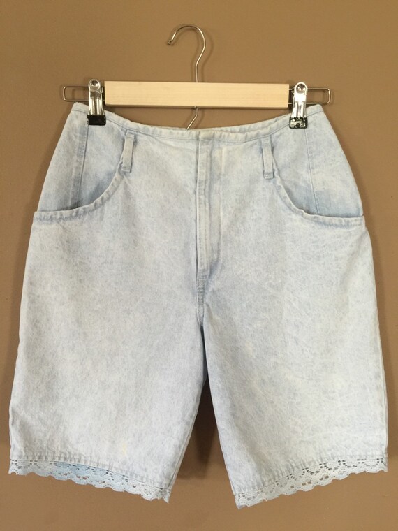 Waist 26 High Waisted Denim Shorts / 90s Jean Sho… - image 2