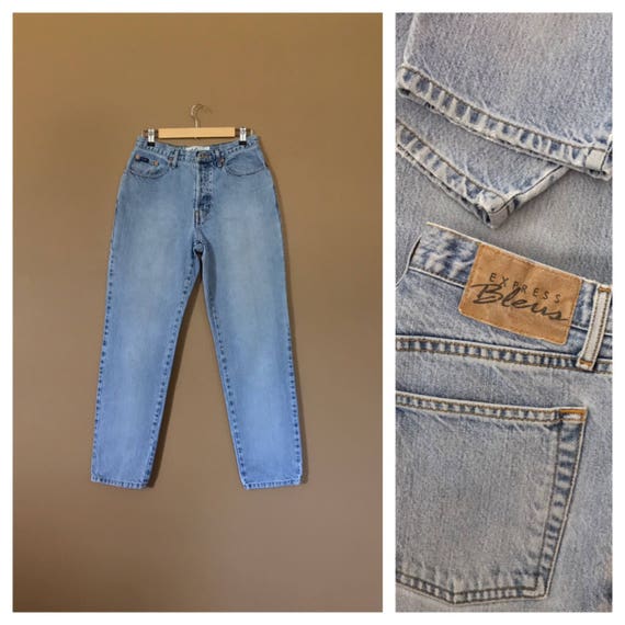 28" High Waisted Button Fly Jeans Vintage Express