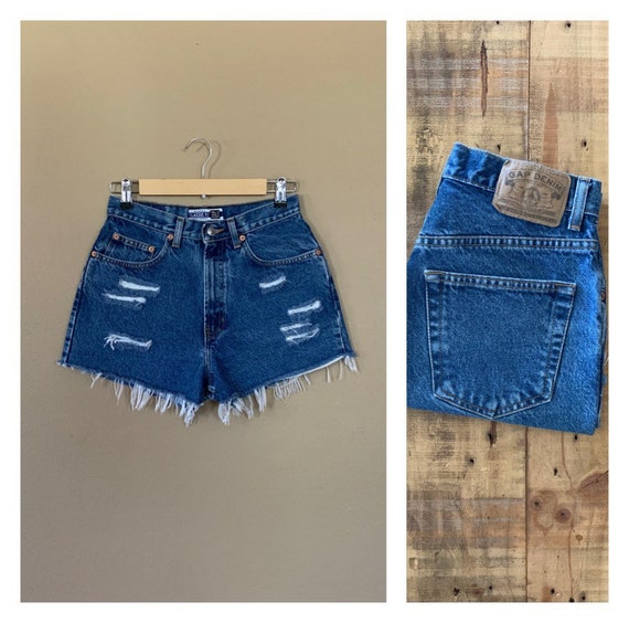 27 28 Gap Shorts High Waisted Denim 90s Gap Jean Shorts High Waisted Gap Denim Shorts Gap Cutoff Shorts Women Dark Wash Etsy Canada