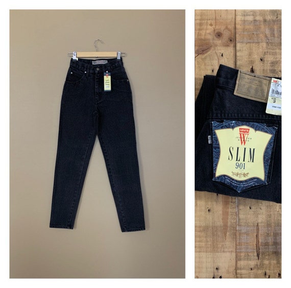 24” Black Levis Jeans High Waisted Slim Fit Taper… - image 1