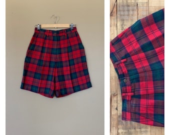 27” Plaid High Waisted Shorts Cotton Medium /Plaid Shorts / 90’s Shorts Medium /High Waisted Shorts / 90’s Plaid Clothing