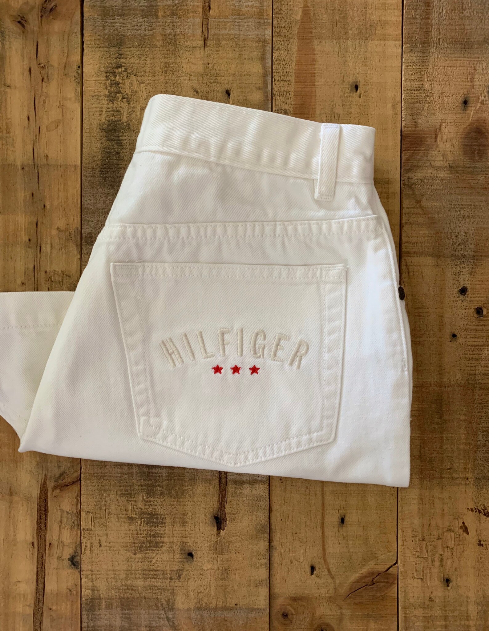 white tommy shorts