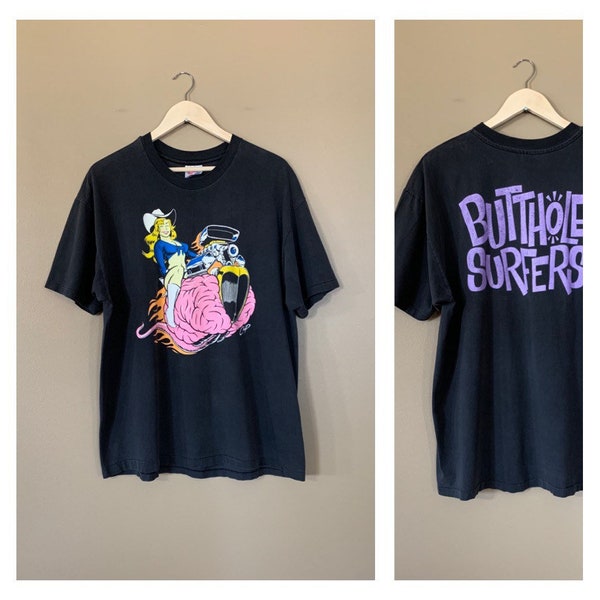 SOLD 1993 Butthole Surfers T-Shirt Vintage XL Thin Soft/ Independent Worm Saloon Shirt / 90’s Butthole Surfers Band Shirt