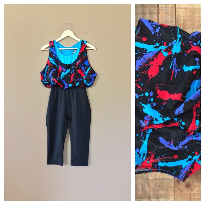 90s Exercise Workout Clothes / 90s Leotard / 90s Activewear / | Etsy