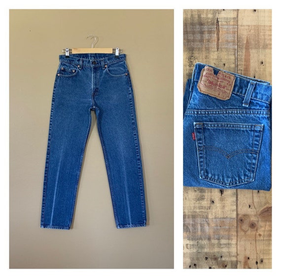 30” Levis 505 Jeans High Waisted Straight Leg/ 90… - image 1