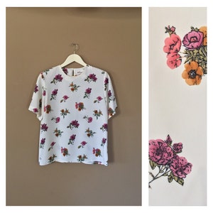 80s Shirt / 90s Shirt / Floral Blouse / Floral Shirt / 80s Blouse / 90s Blouse / 80s clothing / 90s clothing / Short Sleeve Shirt